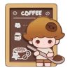 Aimant de réfrigérateur Pop Bean Coffee Factory « Dimoo fraîchement moulu à la main »
