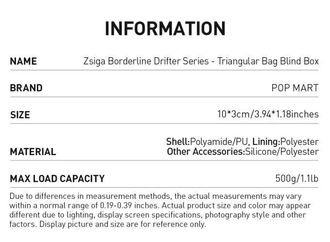 Boîte aveugle pour sac triangulaire Zsiga Borderline Drifter Series Boîte aveugle pour sac triangulaire Zsiga Borderline Drifter Series