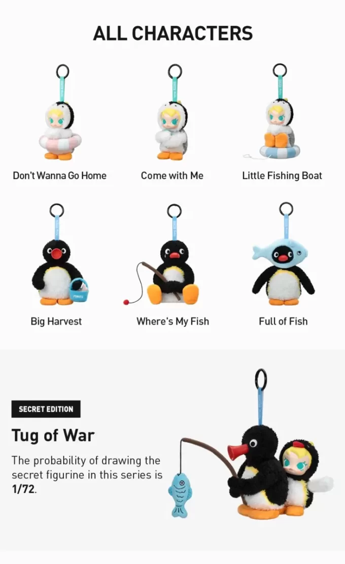 Boîte surprise en peluche vinyle Baby Molly × Pingu Happy Fishing Series Boîte surprise en peluche vinyle Baby Molly × Pingu Happy Fishing Series