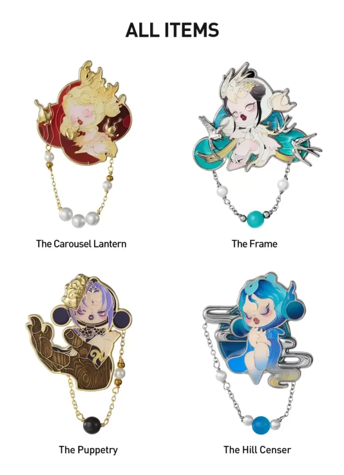 Broche de poitrine de la série Mirage de SKULLPANDA