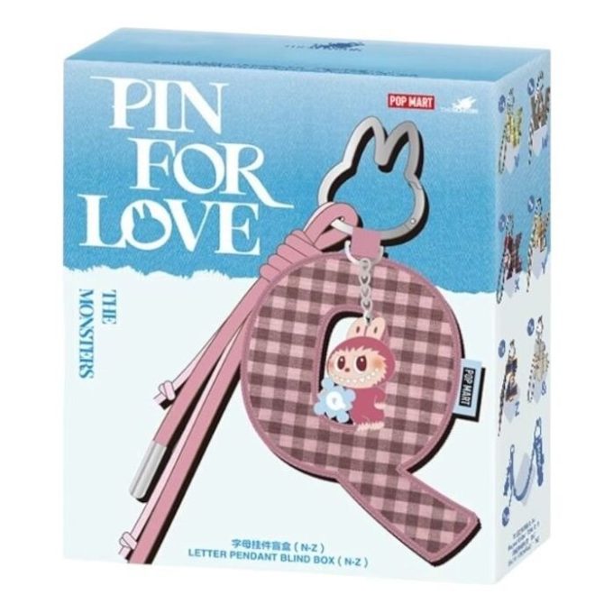 Broche Labubu pour pendentif lettre d&rsquo;amour, étui scellé (N-Z) (1 boîte aveugle)