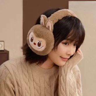 Cache-oreilles en peluche LABUBU, série de vacances chaudes et moelleuses