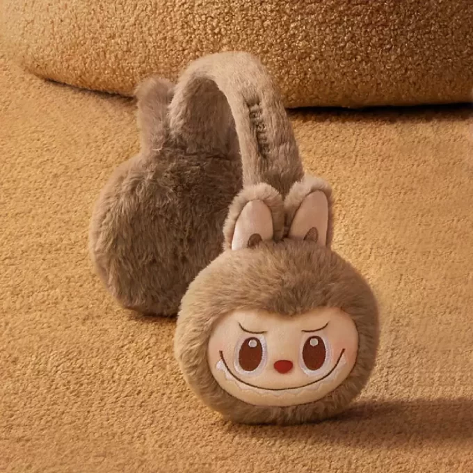 Cache-oreilles en peluche LABUBU, série de vacances chaudes et moelleuses