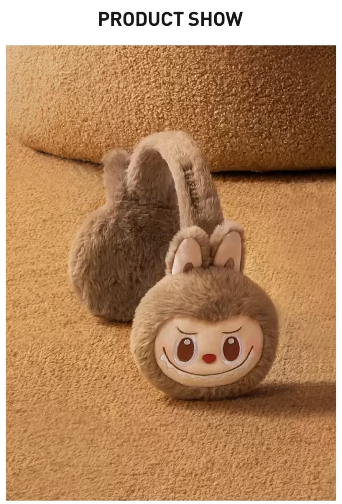 Cache-oreilles en peluche LABUBU, série de vacances chaudes et moelleuses