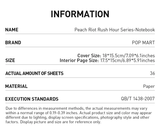 Carnet de notes de la série Peach Riot Rush Hour