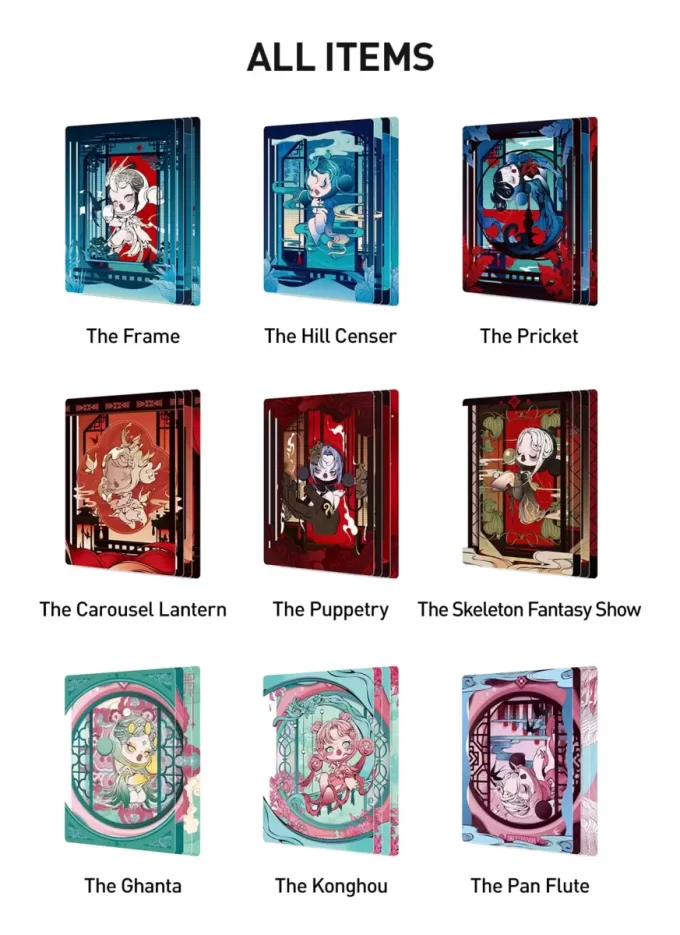 Cartes de collection artistiques de figurines de la série Mirage de SKULLPANDA