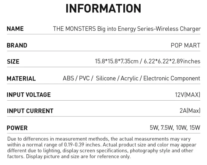 Chargeur sans fil de la série Monsters Big Into Energy Chargeur sans fil de la série Monsters Big Into Energy