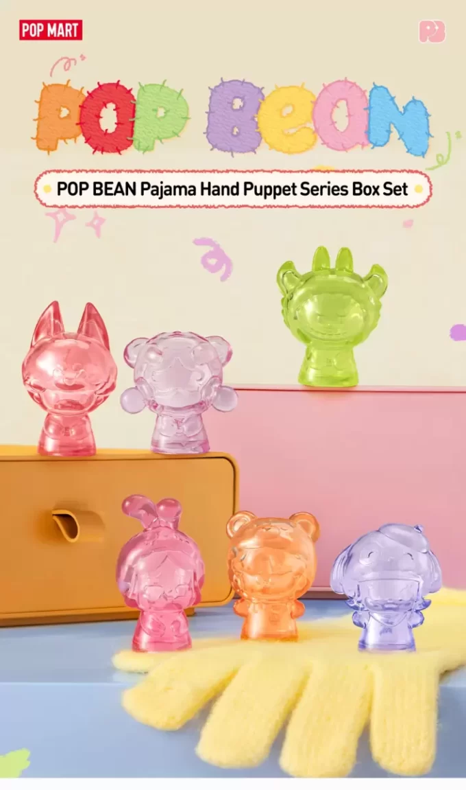 Coffret de marionnettes à main en pyjama POP BEAN