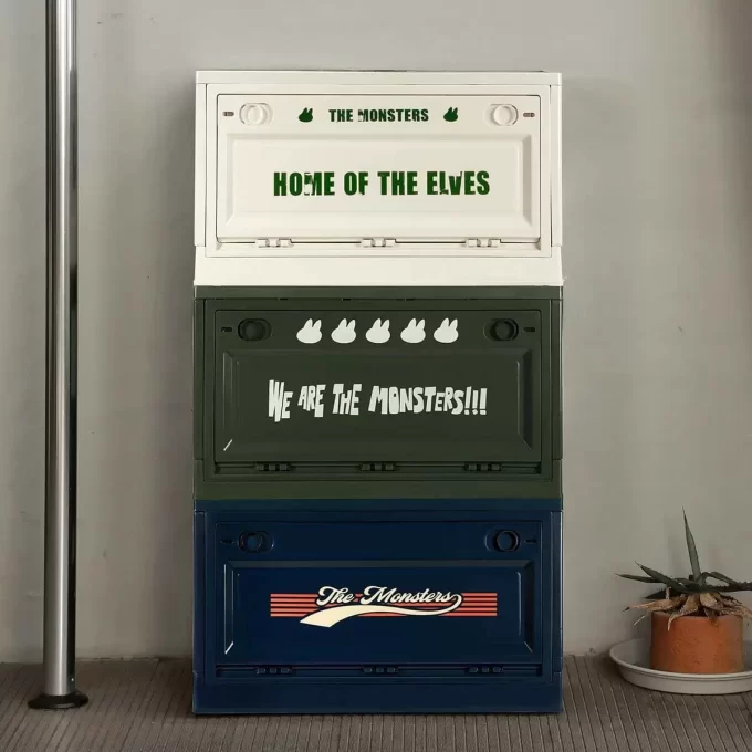 Coffret de rangement de la série THE MONSTERS La Maison des Elfes (blanc, vert et bleu)