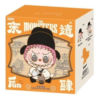 Coffret scellé de badges Labubu « Amusons-nous ensemble » (1 boîte aveugle)