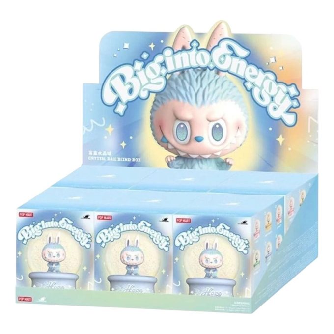 Coffret scellé de boules de cristal Labubu Big Into Energy (6 boîtes aveugles)