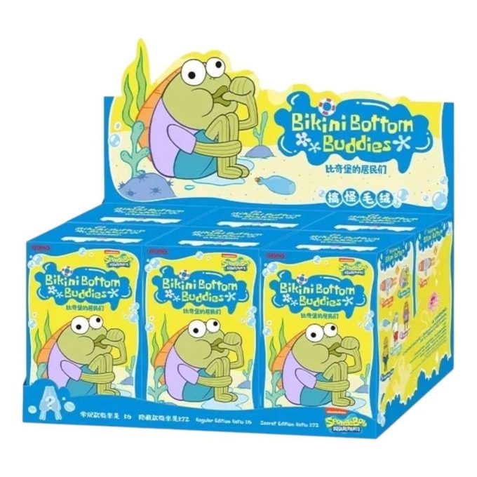 Coffret scellé en peluche Pop Mart x Bikini Bottom Buddies (6 boîtes aveugles)