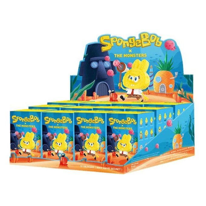 Coffret scellé Pop Mart x Bob l&rsquo;éponge les monstres Labubu (12 boîtes aveugles)