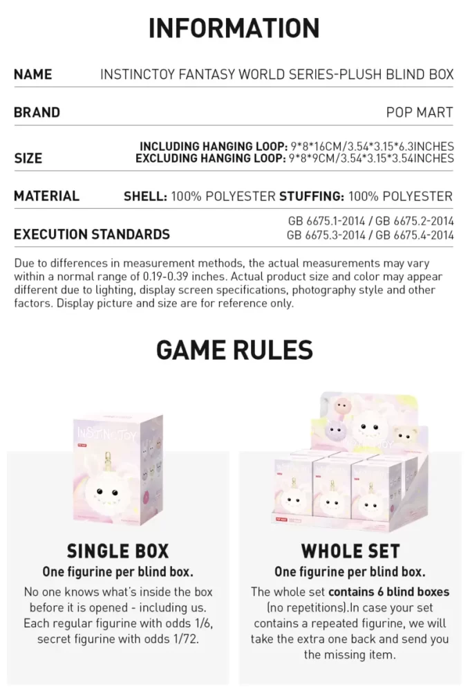 Coffret surprise en peluche INSTINCTOY Fantasy World Series Coffret surprise en peluche INSTINCTOY Fantasy World Series
