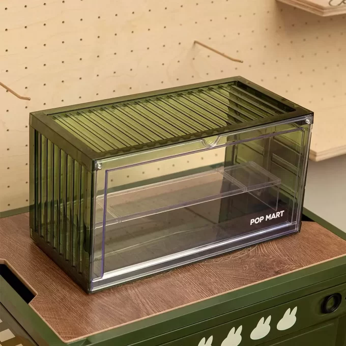 Conteneur d&rsquo;affichage assemblé POP MART (vert transparent)
