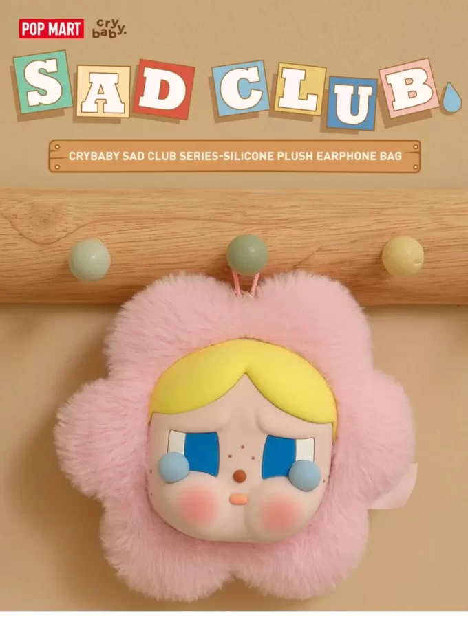 CRYBABY Sad Club Series – Sac en peluche pour écouteurs en silicone