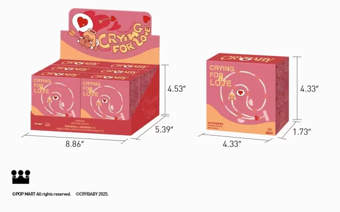 CRYBABY Série Crying For Love – Boîte mystère de breloques pour téléphone CRYBABY Série Crying For Love – Boîte mystère de breloques pour téléphone