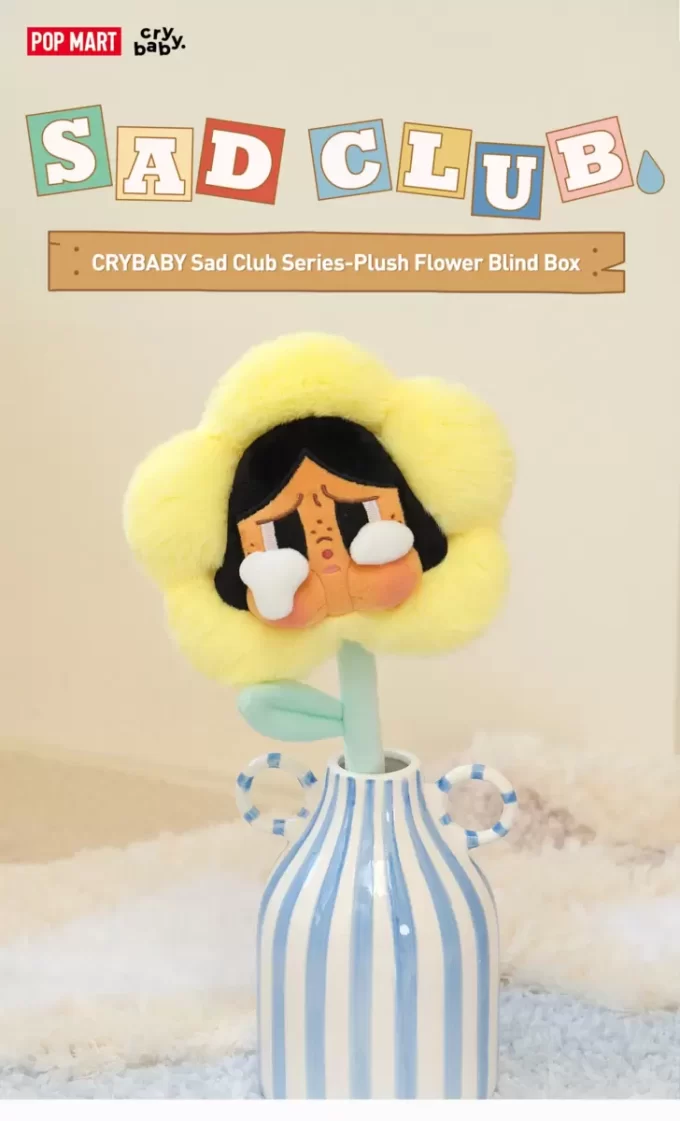 CRYBABY Série Sad Club – Boîte aveugle en peluche avec fleurs