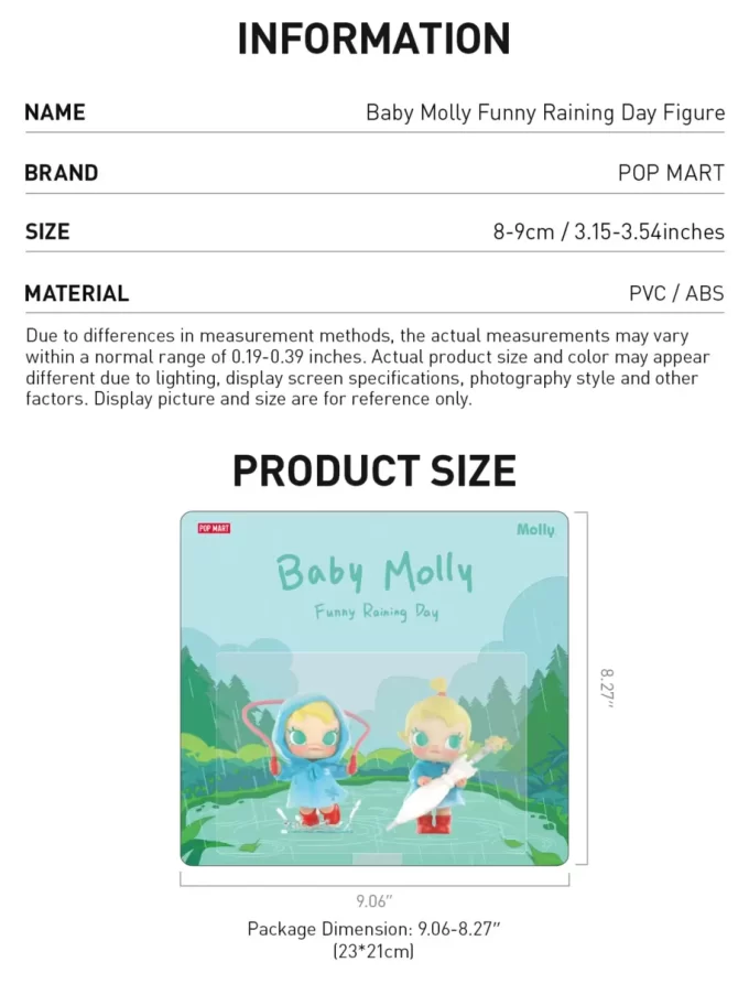Figurine amusante Baby Molly sous la pluie