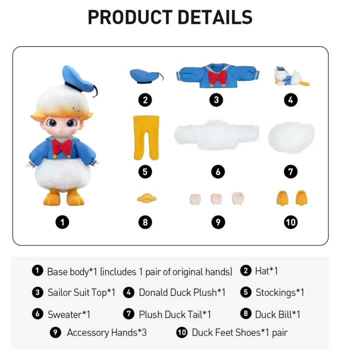 Figurine articulée DIMOO Donald Duck 1/8