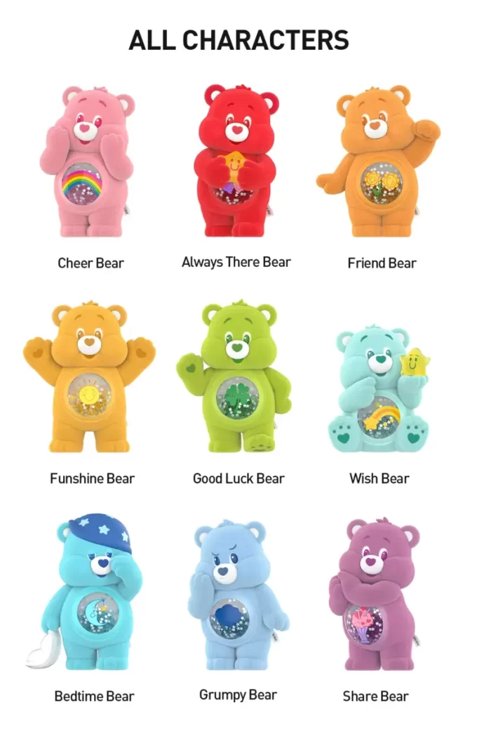 Figurines de la série Care Bears Colorful Hugs
