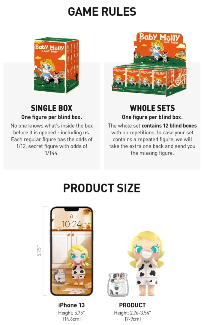 Figurines des séries Baby Molly et Baby Tabby