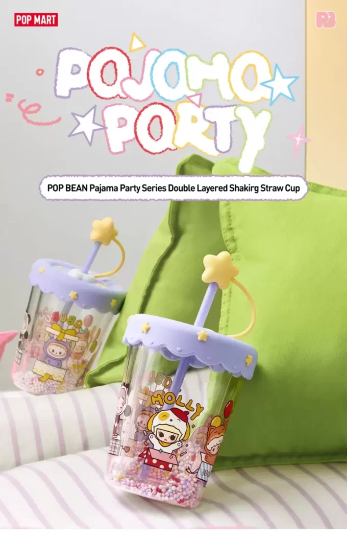 Gobelet à paille à secouer double couche POP BEAN Pajama Party Gobelet à paille à secouer double couche POP BEAN Pajama Party