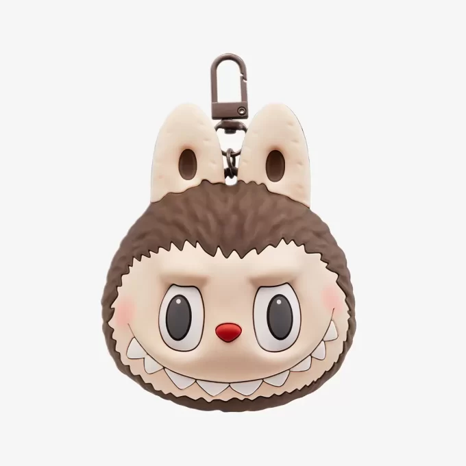 LABUBU Originals – Étui pour écouteurs en silicone marron