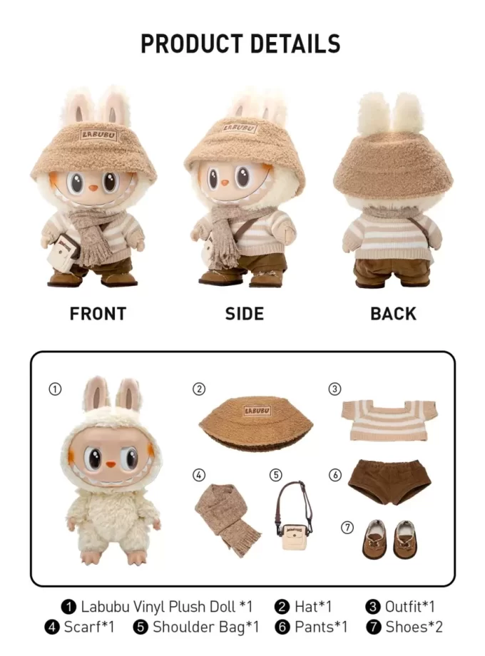 LES MONSTRES – Poupée en peluche en vinyle DRESS BE LATTE