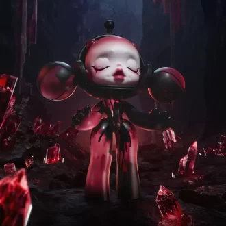 MEGA α SKULLPANDA 400% Cristal Rouge