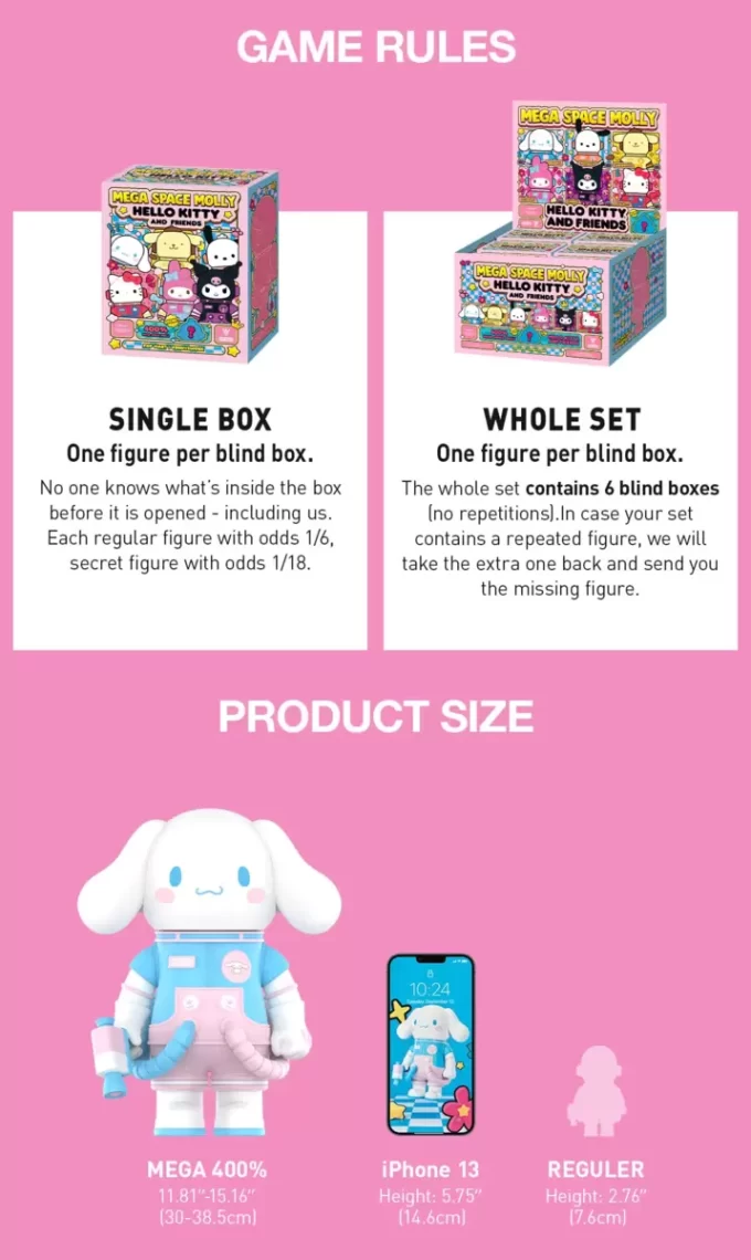 MEGA SPACE MOLLY 400% Série Hello Kitty et ses amis MEGA SPACE MOLLY 400% Série Hello Kitty et ses amis