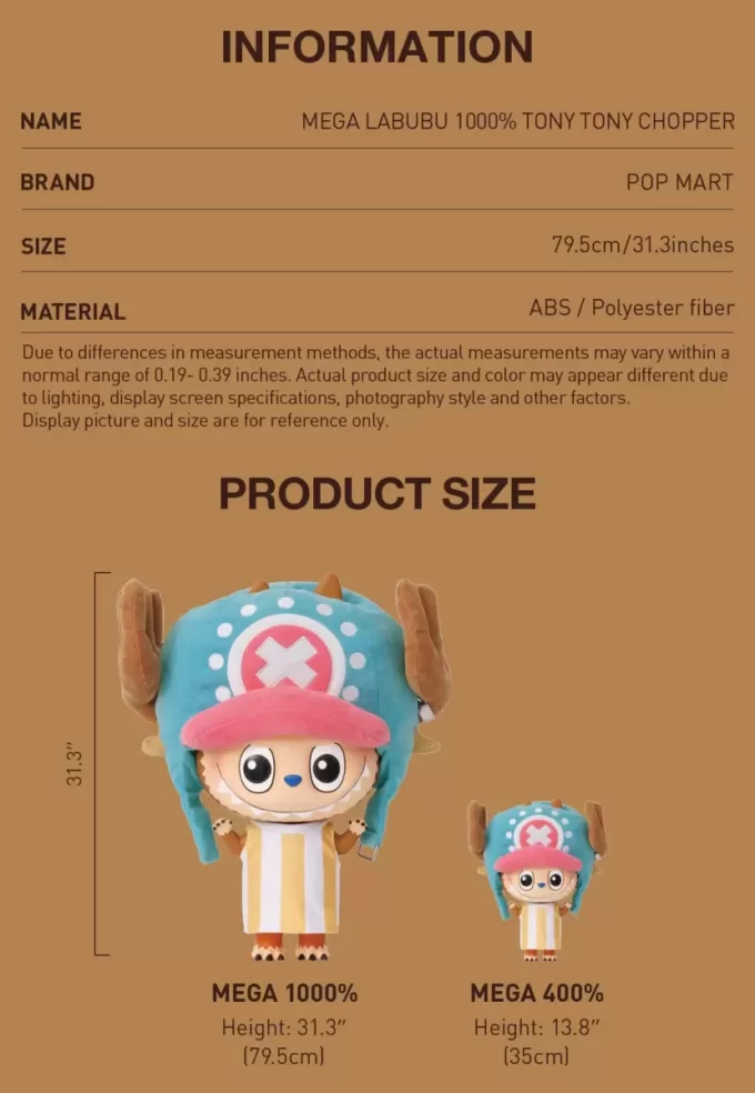 [Scannez pour acheter] MEGA LABUBU 1000% TONY TONY CHOPPER