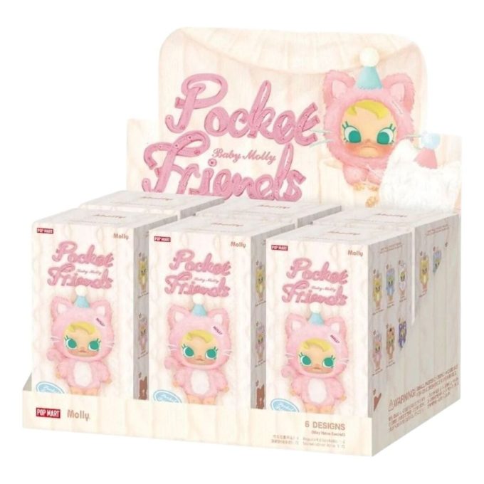 Peluche vinyle Baby Molly Pocket Friends, coffret scellé (6 boîtes aveugles)