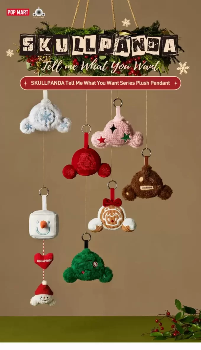 Pendentif en peluche de la série Tell Me What You Want de SKULLPANDA Pendentif en peluche de la série Tell Me What You Want de SKULLPANDA