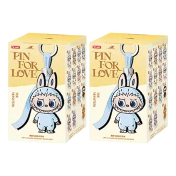 Pendentif en peluche Labubu Pin for Love, coffret scellé (A-M) (2 boîtes aveugles)
