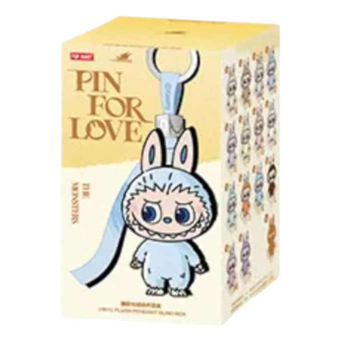 Pendentif en peluche Labubu Pin for Love, étui scellé (A-M) (1 boîte aveugle)