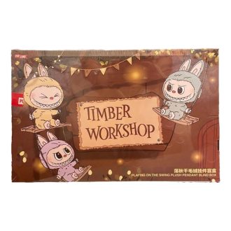 Pendentif Labubu The Monsters Timber Workshop Playing on the Swing, coffret exclusif Pop Land scellé (6 boîtes aveugles)