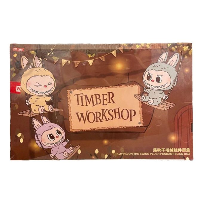 Pendentif Labubu The Monsters Timber Workshop Playing on the Swing, coffret exclusif Pop Land scellé (6 boîtes aveugles)