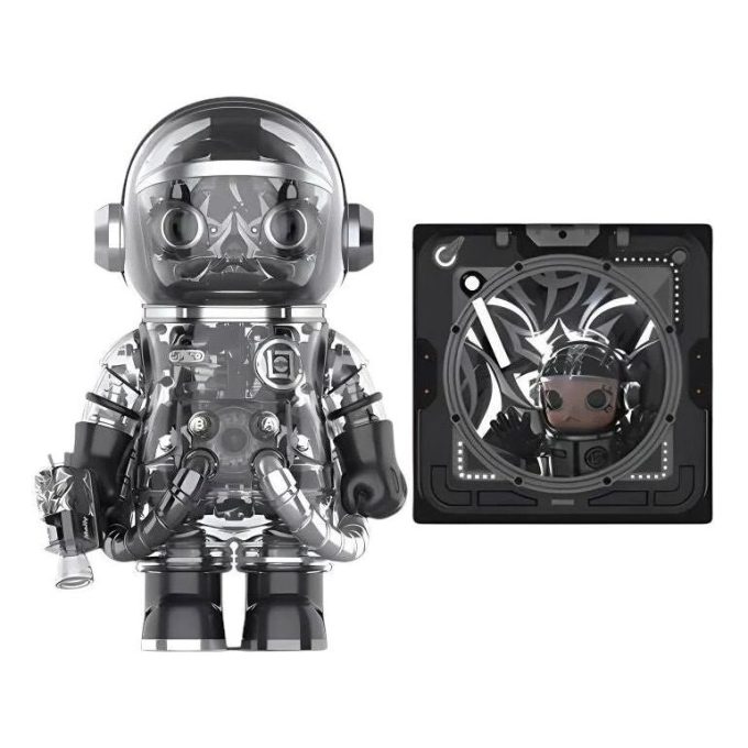 Pop Mart x CLOT Mega Space Molly Black Alienegra Set 400% + Set de peinture stéréoscopique 3D