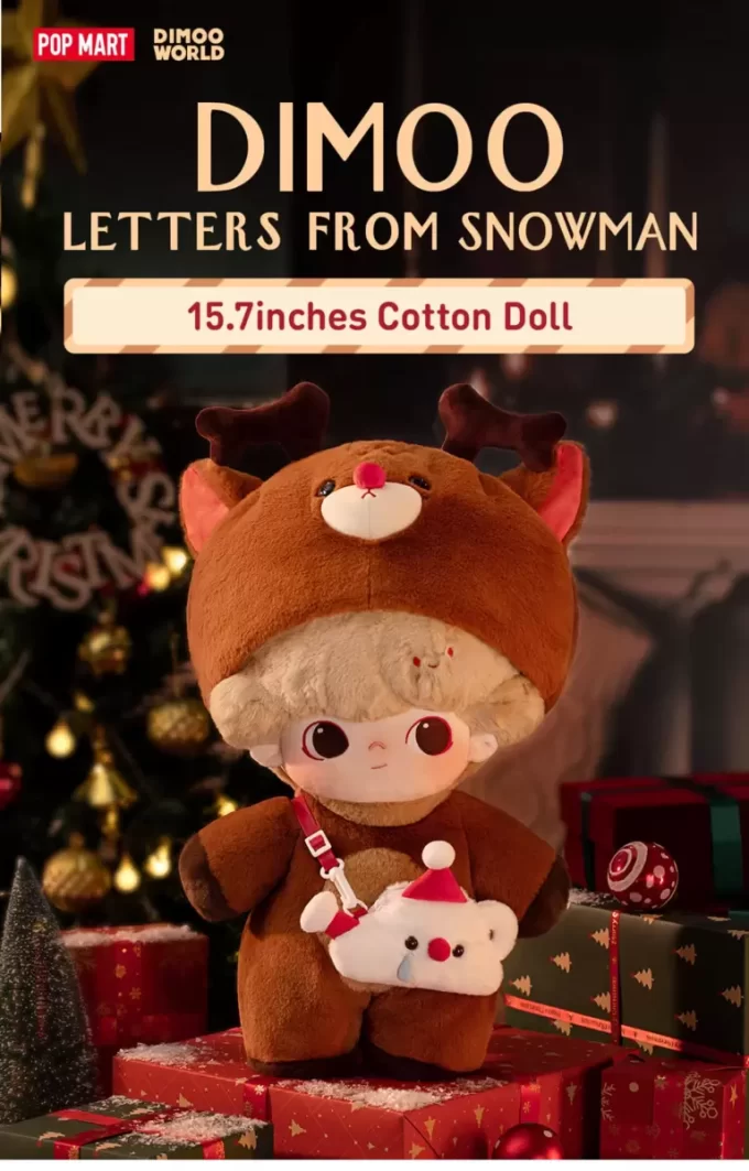 Poupée en coton DIMOO Lettres de la série Bonhomme de neige – 15,7 pouces