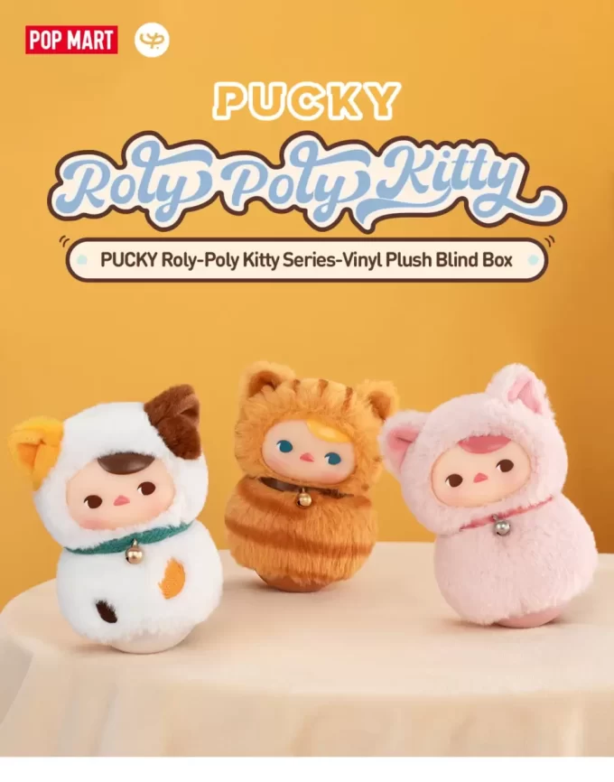 PUCKY Roly-Poly Kitty Series – Peluche en vinyle dans une boîte aveugle