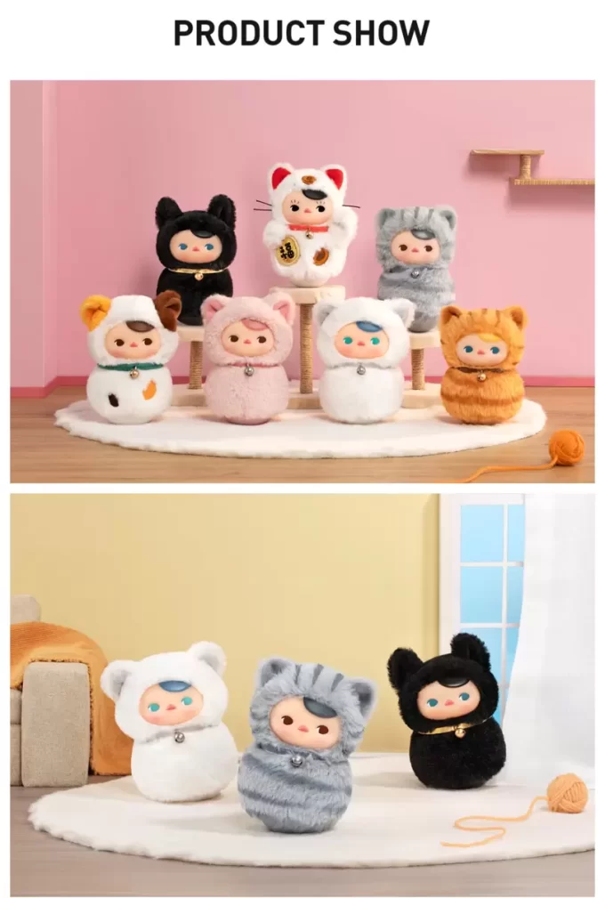 PUCKY Roly-Poly Kitty Series – Peluche en vinyle dans une boîte aveugle