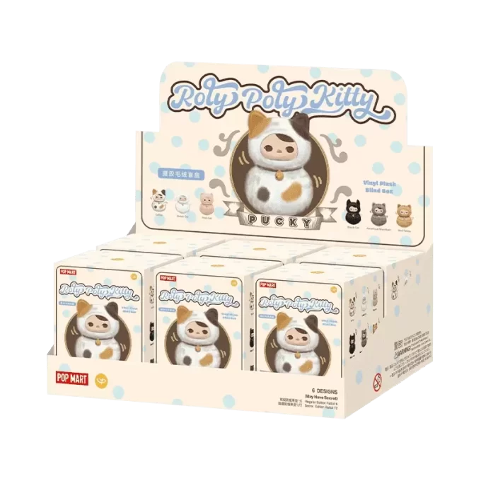PUCKY Roly-Poly Kitty Series – Peluche en vinyle dans une boîte aveugle