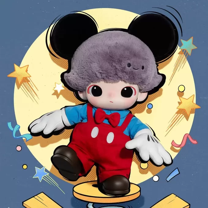 Sac en peluche en vinyle Mickey de la série DIMOO WORLD × DISNEY