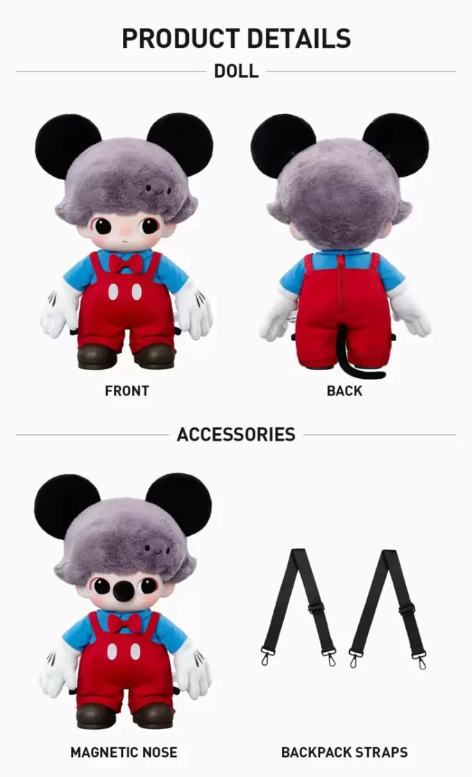 Sac en peluche en vinyle Mickey de la série DIMOO WORLD × DISNEY
