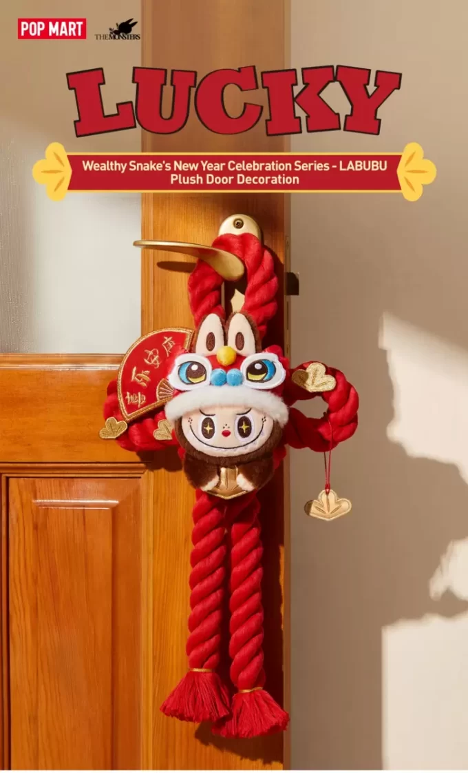 Série de célébrations du Nouvel An de Wealthy Snake – Décoration de porte en peluche LABUBU