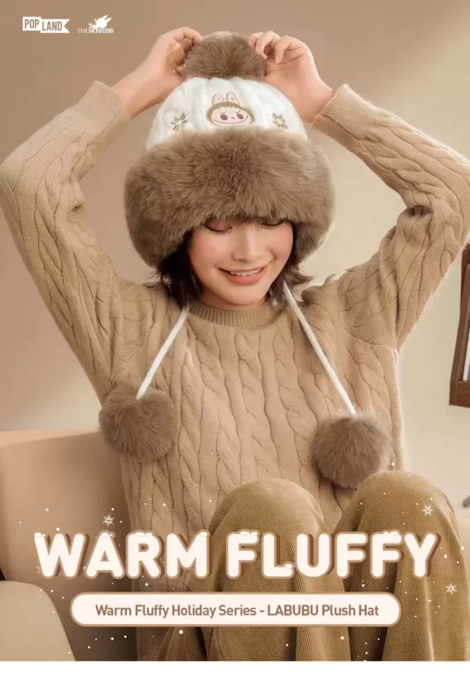 Série de vacances chaudes et moelleuses – Bonnet en peluche LABUBU Série de vacances chaudes et moelleuses – Bonnet en peluche LABUBU
