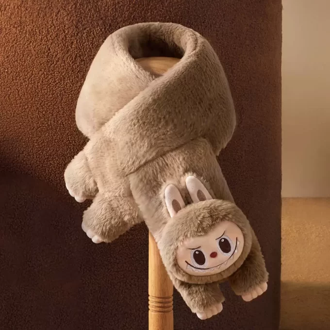 Série de vacances chaudes et moelleuses – Écharpe en peluche LABUBU