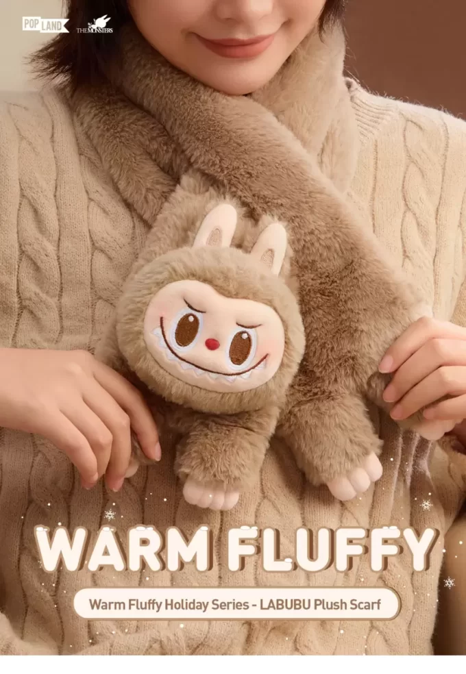 Série de vacances chaudes et moelleuses – Écharpe en peluche LABUBU
