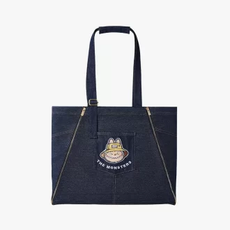 SÉRIE LES MONSTRES TOMBERENT À L&rsquo;ÉTAT SAUVAGE – Sac tablier en jean